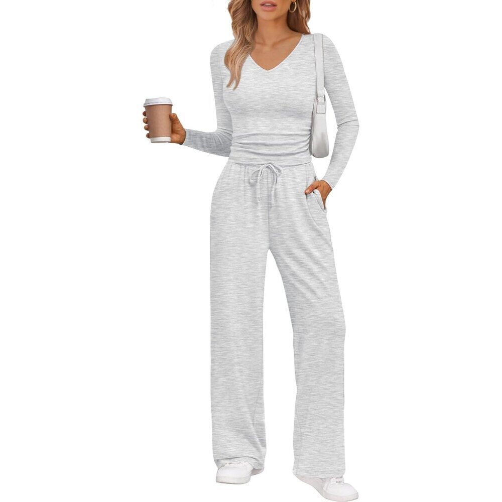 Women 2 Piece Lounge Sets Soft Rayon Spandex Fall Casual Travel Outfits